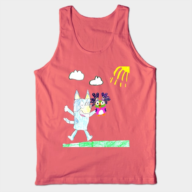 Bluey Chattermax Drawing Tank Top by Kids’ Drawings 